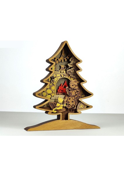 Ahşap Mdf Çok Katmanlı Yılbaşı Ağacı Dekoratif Obje
