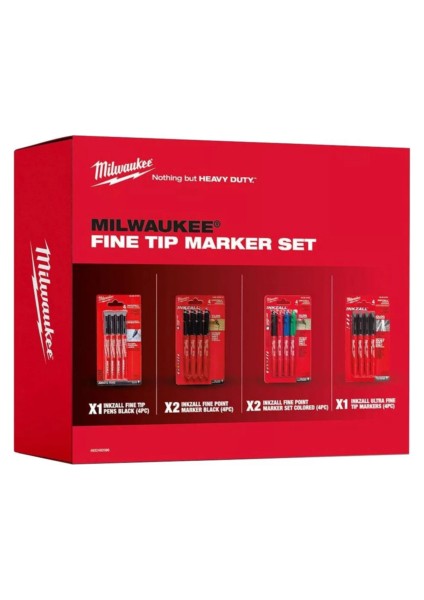 Ince Uçlu Marker 24 Parça Set Milwaukee T4932492096