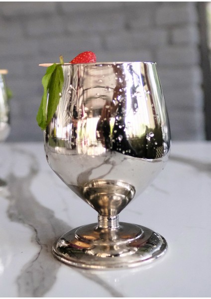 Bakır Kadeh Tombak Model Gümüş Renk 2 Lİ