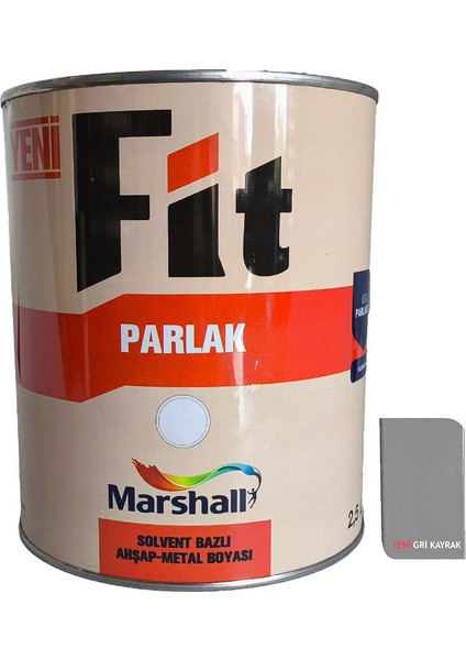 Fit Parlak Sentetik Yağlı Boya 2.5 Lt Yeni Gri Kayrak