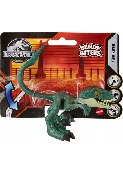 Jurassic World Dinozor Figür Velociraptor Bendy Biters Mattel Lisanslı Orjinal Oyuncak