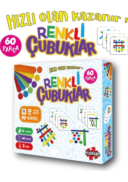 Renkli Çubuklar Oyunu Eğlenceli Kutu Oyunu Eğitici Oyuncak