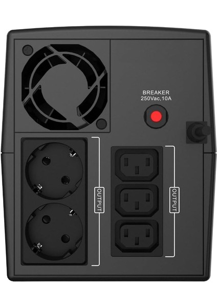 Tuna 1200 Va Lıne Interactıve Yeni Nesil Akü Kesintisiz Güç Kaynağı Ups (2X12V7AH)