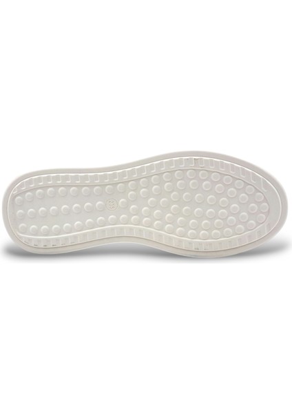 G24K313 Deri 2 cm Gizli Topuk Taşlı Cırtlı Kadın Beyaz Sneaker Spor Ayakkabı fırsatları