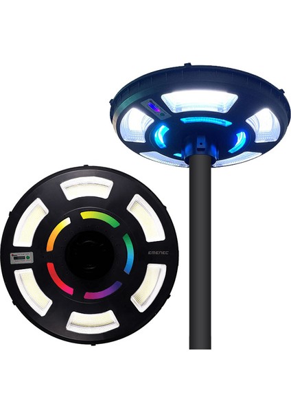 1282 LED Güneş Enerjili Aydınlatma | Rgb Ufo Solar Aydınlatma | Bahçe Lambası Armatür ESU-747R