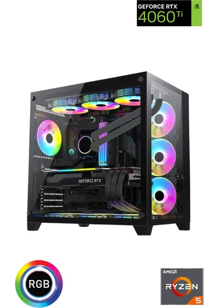 Gaming R5-Ggwp-5 Ryzen 5 7500F 32GB Ram 1tb M.2 Nvme SSD RTX4060 Ti 16GB 240MM Sıvı Soğutmalı Bilgisayarı