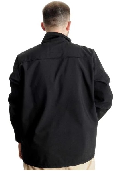 Büyük Beden Erkek Mont Waterproof Softshell 21232 Siyah modelleri