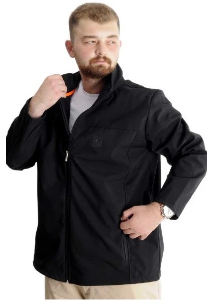 Büyük Beden Erkek Mont Waterproof Softshell 21232 Siyah fırsatları