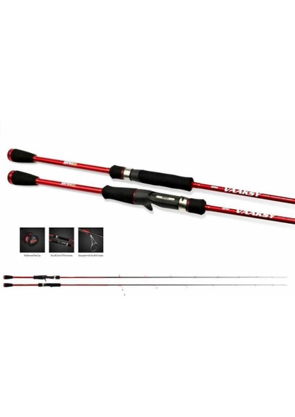 Vaaksy 198 cm 10-20LBS Aksiyonlu Karbon Spin Olta Kamışı