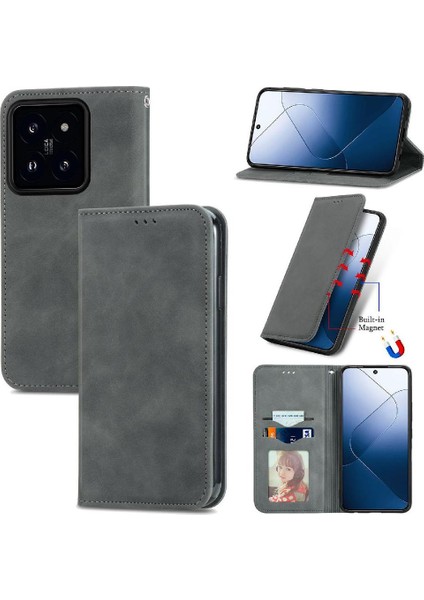 Xiaomi 14T Pro Için Flip Case Basit Iş Cüzdan Darbeye Kapak Çevirin (Yurt Dışından) fırsatları