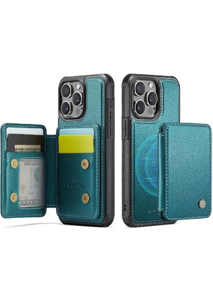 IPhone 15 Için Kılıf Pro Manyetik Standı Fonksiyonu Rfıd Engelleme 2 In 1 (Yurt Dışından)