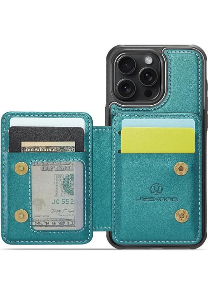 IPhone 15 Için Kılıf Pro Manyetik Standı Fonksiyonu Rfıd Engelleme 2 In 1 (Yurt Dışından)