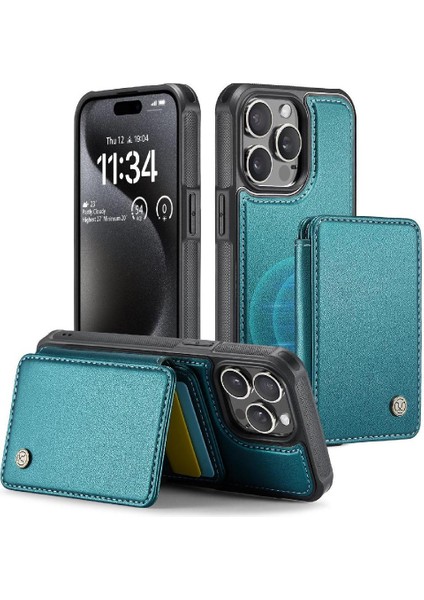 IPhone 15 Için Kılıf Pro Manyetik Standı Fonksiyonu Rfıd Engelleme 2 In 1 (Yurt Dışından)