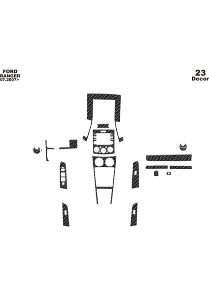 Ford Ranger Konsol-Maun Kaplama 2006-2010 23 Parça
