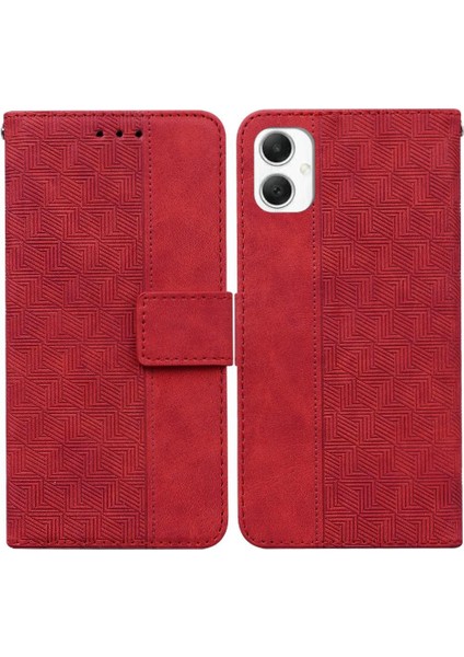 Samsung Galaxy A06 Cüzdan Kapak Premium Pu Deri Geometrik Için Flip Case (Yurt Dışından)