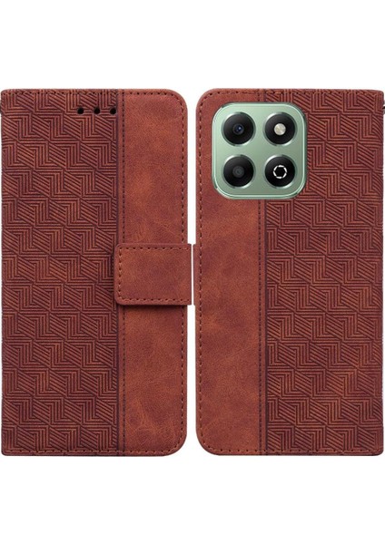 Onur X6B Flip Folio Premium Pu Deri Için Flip Case Geometrik Kabartmalı (Yurt Dışından)