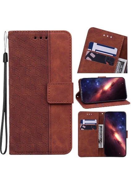 Onur X6B Flip Folio Premium Pu Deri Için Flip Case Geometrik Kabartmalı (Yurt Dışından) fiyatları
