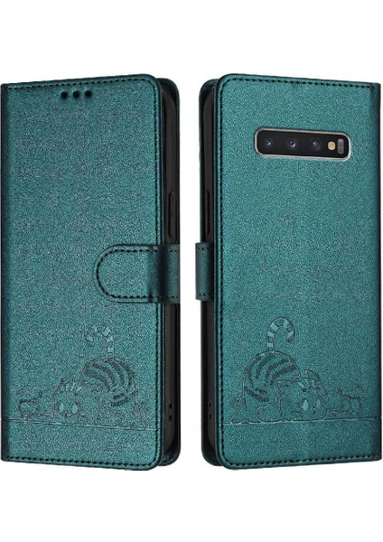 Samsung Galaxy S10 Artı Kedi Rfıd Cüzdan Kapak Çevirin Kart Yuvası (Yurt Dışından)