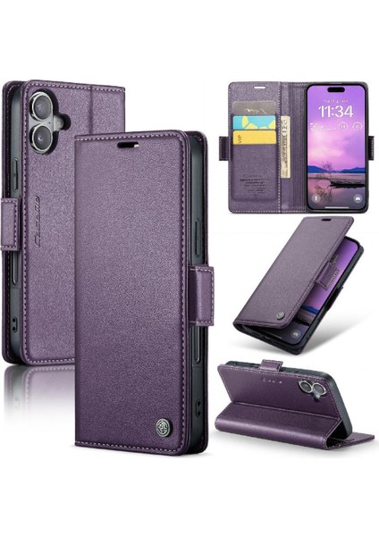 IPhone 16 Için Flip Case Kart Yuvası Kickstand Darbeye Vaka Anti Dolandırıcılık (Yurt Dışından)