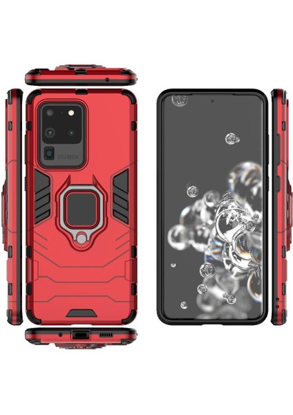 Halka Araba Dağı Kickstand Kılıf Samsung Galaxy S20 Ultra Askeri Sınıf (Yurt Dışından)