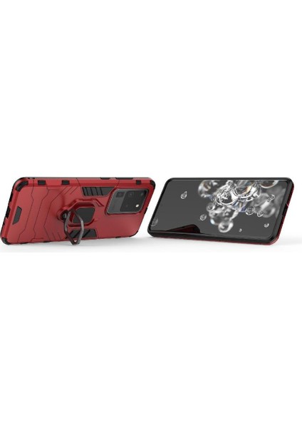 Halka Araba Dağı Kickstand Kılıf Samsung Galaxy S20 Ultra Askeri Sınıf (Yurt Dışından) fiyatları