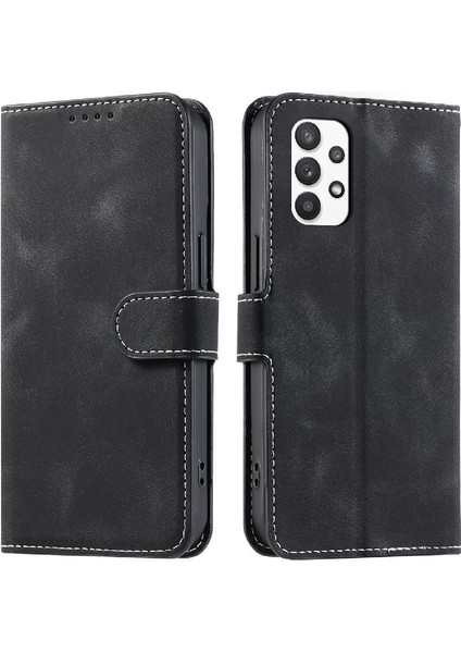 Samsung Galaxy A73 5g Manyetik Pu Deri Bilek Kayışı Cüzdan Için Flip Case (Yurt Dışından)