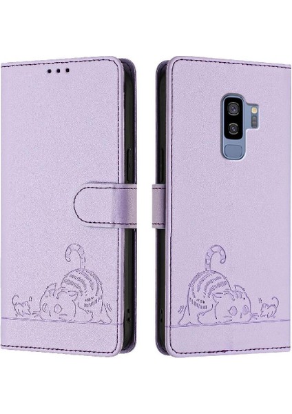 Samsung Galaxy S9 Artı Cüzdan Kapak Çevirin Kedi Rfıd Kart Yuvası (Yurt Dışından)