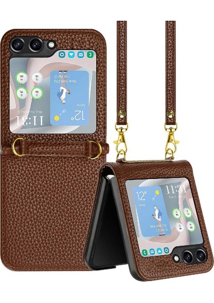 Samsung Galaxy Z Flip 6 Için Telefon Kılıfı Kart Yuvaları Tutucu Pu Deri Cüzdan (Yurt Dışından)