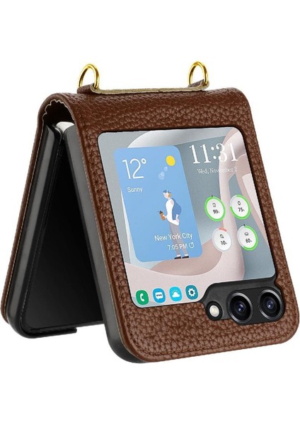 Samsung Galaxy Z Flip 6 Için Telefon Kılıfı Kart Yuvaları Tutucu Pu Deri Cüzdan (Yurt Dışından) modelleri