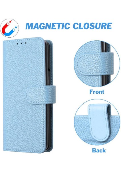 Samsung Galaxy Z Için Telefon Kılıfı Fold 6 Cüzdan Pu Deri Litchi Desen (Yurt Dışından) fırsatları