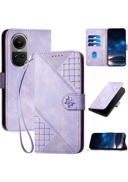 Ayrılabilir El Kayışı Kabartmalı ve Oppo Oppo 10 Pro 5g Için Flip Case (Yurt Dışından)