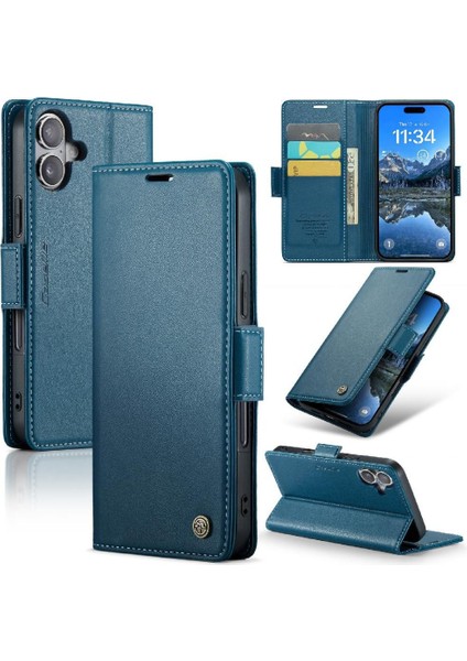 IPhone 16 Için Flip Case Artı Cüzdan Kılıf Darbeye Vaka Kickstand Anti (Yurt Dışından)
