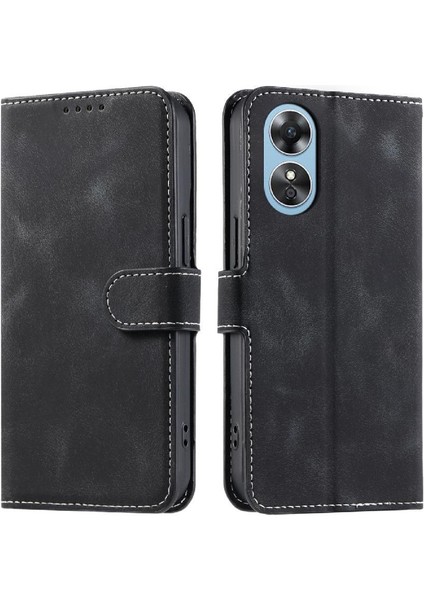 Oppo A78 4g Pu Deri Bilek Kayışı Kickstand Cüzdan Kartı Için Flip Case (Yurt Dışından)