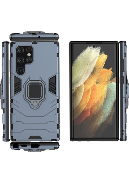 Halka Araba Dağı Kickstand Kılıf Samsung Galaxy S22 Ultra 5g Darbeye (Yurt Dışından)