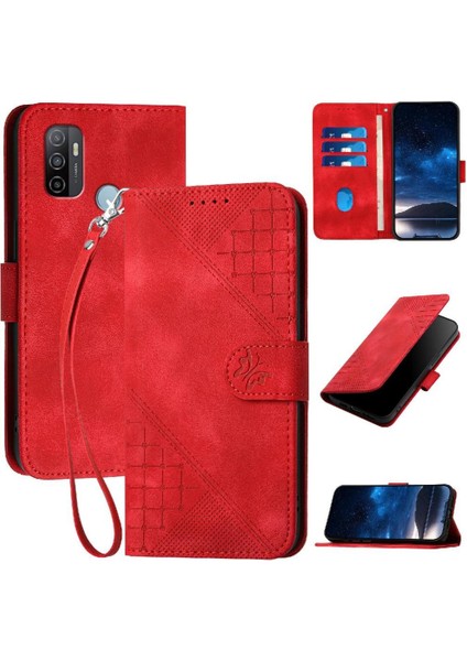 Oppo Için Flip Case A53 4g Yüksek Kaliteli Deri Telefon Kılıfı ile Kabartmalı (Yurt Dışından)