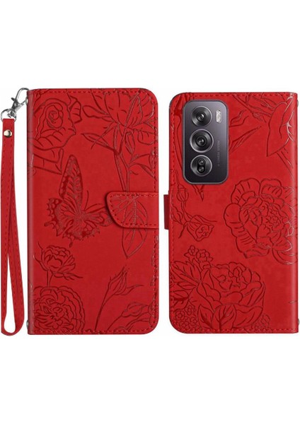 Oppo RENO12 Için Kılıf 5g Pu Deri Kapak Çevirin Darbeye Deri Kılıf ve (Yurt Dışından)