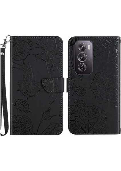 Oppo RENO12 Için Kılıf 5g Pu Deri Kapak Çevirin Darbeye Deri Kılıf ve (Yurt Dışından)