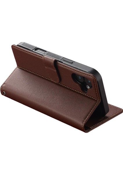 IPhone 16 Için Flip Case Artı Kickstand Pu Deri Bölünmüş Deri Cüzdan 2 1 (Yurt Dışından)