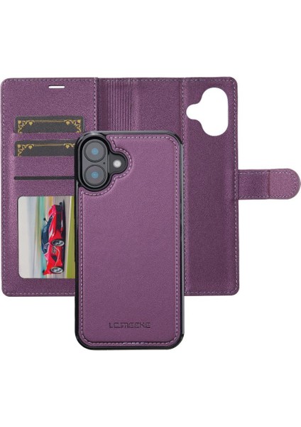 IPhone 16 Için Flip Case Ayrılabilir 2 1 Cüzdan Kılıf Pu Deri Kickstand (Yurt Dışından) modelleri