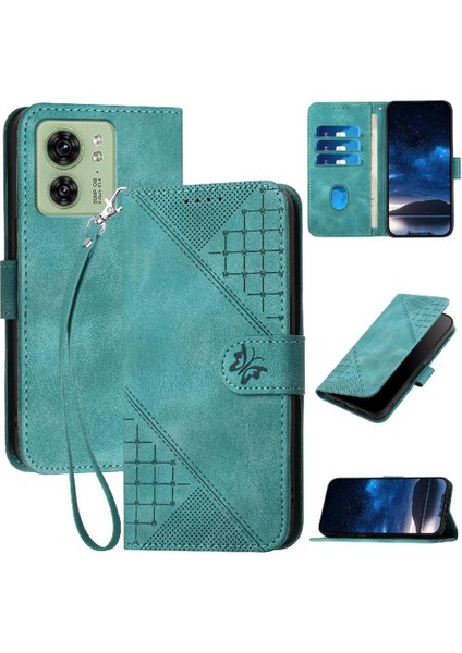 Motorola Edge 40 ve Kredi Kartı Yuvası Kabartmalı Kelebek Için Flip Case (Yurt Dışından)