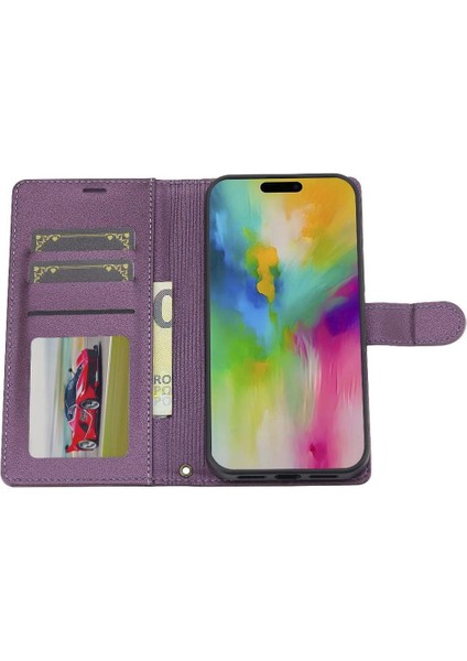 IPhone 16 Için Flip Case Artı Kickstand Pu Deri Bölünmüş Deri Cüzdan 2 1 (Yurt Dışından)