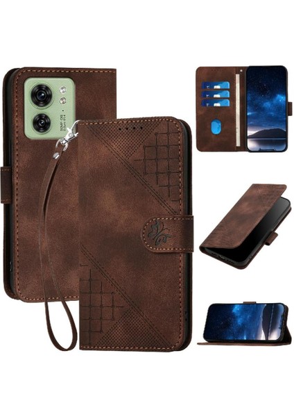 Motorola Edge 40 ve Kredi Kartı Yuvası Kabartmalı Kelebek Için Flip Case (Yurt Dışından)