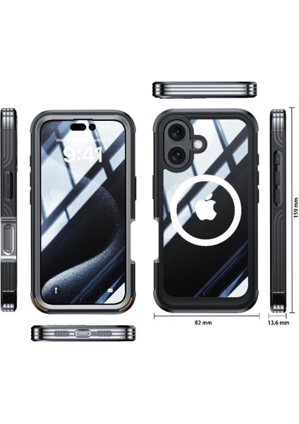 IPhone 16 360 Için Manyetik Kılıf Her Şey Dahil Cam Ekran Koruyucu Damla (Yurt Dışından) fırsatları