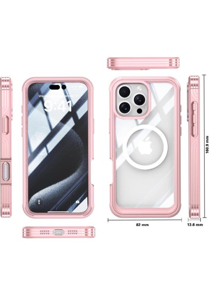 IPhone 16 Pro Max Cam Ekran Koruyucu Askeri Damla Için Manyetik Kılıf (Yurt Dışından)