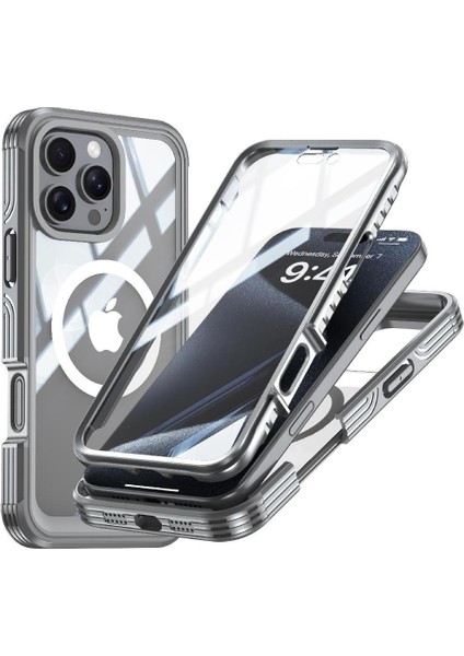 IPhone 16 Pro Max Cam Ekran Koruyucu Askeri Damla Için Manyetik Kılıf (Yurt Dışından)
