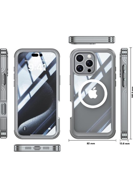IPhone 16 Pro Max Cam Ekran Koruyucu Askeri Damla Için Manyetik Kılıf (Yurt Dışından)