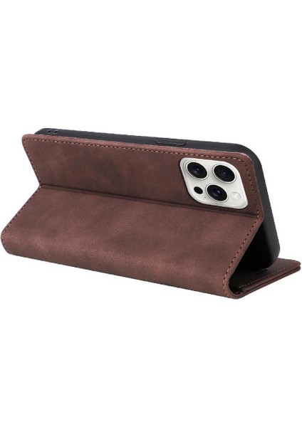 IPhone 16 Için Flip Case Pro Max Cüzdan Basit Iş Deri Kılıf Flip (Yurt Dışından)