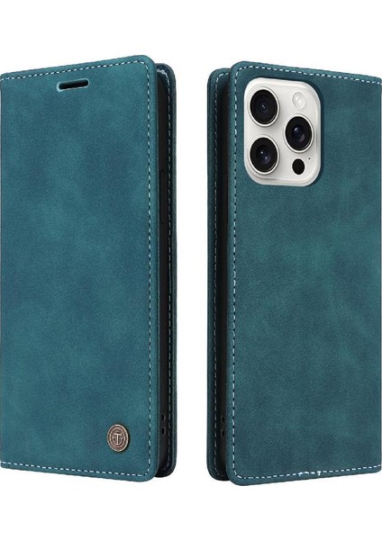 IPhone 16 Için Flip Case Pro Max Cüzdan Basit Iş Deri Kılıf Flip (Yurt Dışından)