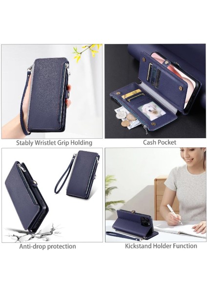 Samsung Galaxy Crossbody Için Crossbody Durumda Cüzdan Fermuar Faturaları Yuvası Rfıd (Yurt Dışından)