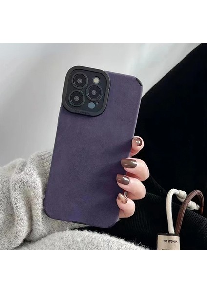 Apple iPhone 15 ile Uyumlu Suni Süet Kamera Korumalı Tiger Case